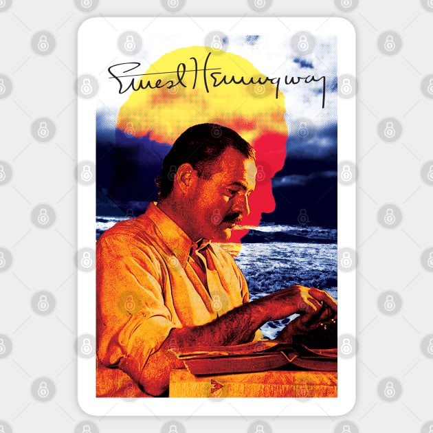 Ernest Hemingway -  Admired by Writers Sticker by Exile Kings 